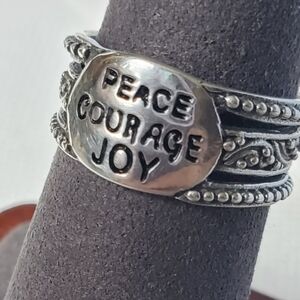 925‎ Sterling Silver Peace Courage Joy Ring